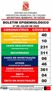 Boletim Epidemiológico 27-07-2020