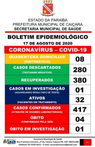 Boletim Epidemiológico 17-08-2020