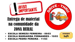 Entrega de materiais didáticos na comunidade da zona rural