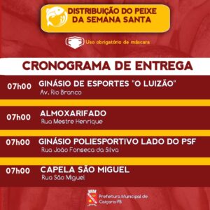 Distribuição do peixe da Semana Santa, confira locais de entrega e veja qual será o seu.