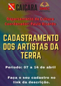 Cadastramento dos artistas da terra