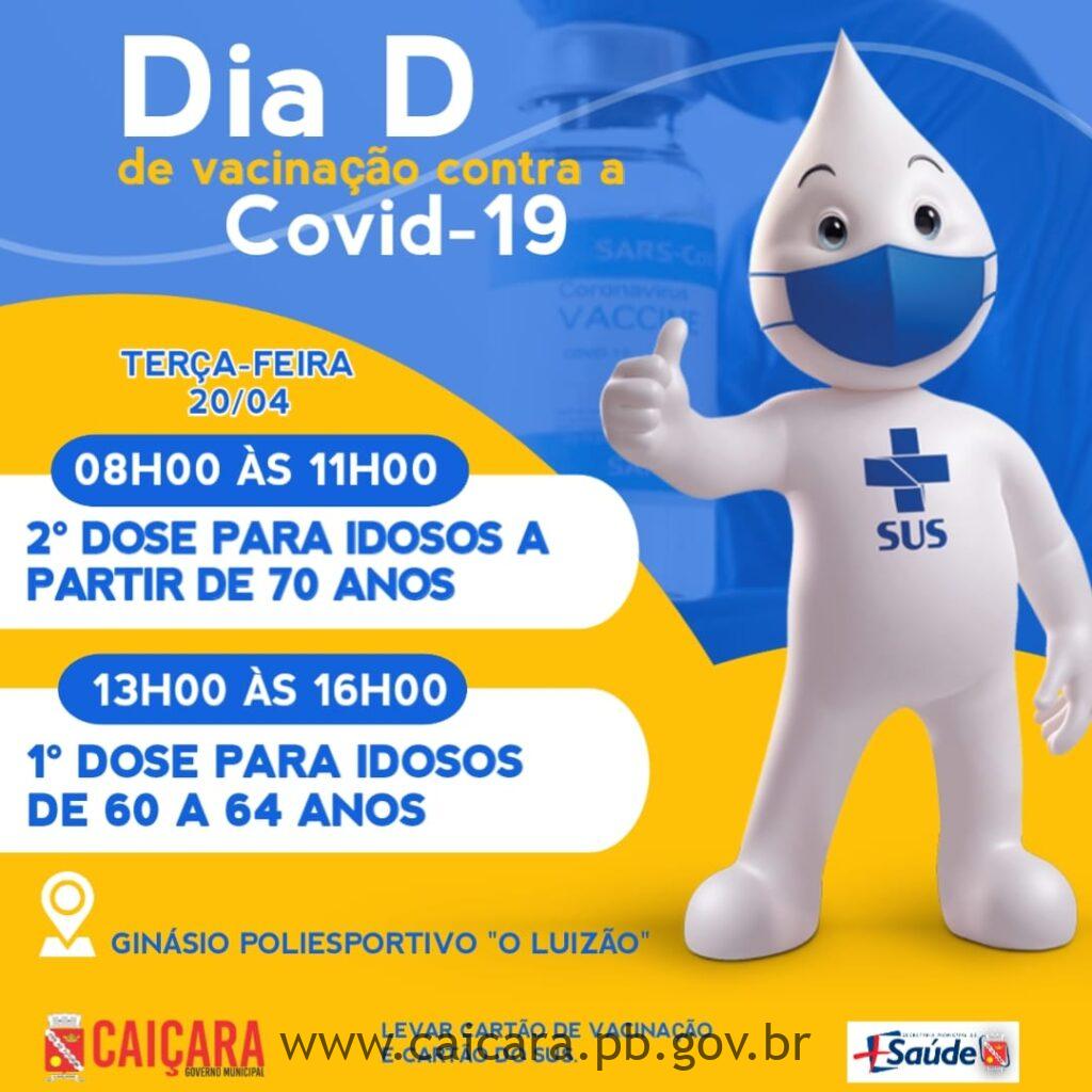 Dia D de Vacinação contra a Covid-19 nesta terça (20)