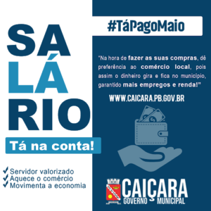 Salário dos Servidores de Maio em conta