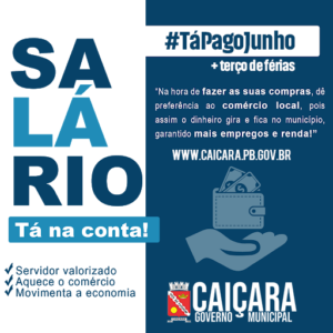 Salário dos Servidores de Junho + terço de férias em conta