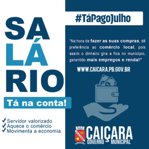 Salário dos Servidores de Julho em conta
