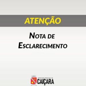Nota de esclarecimento (incêndio PSF II)