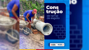 A Prefeitura Municipal de Caiçara iniciou uma obra de Construção de ramal de esgoto