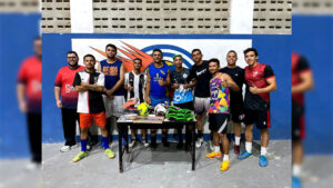 Entrega de material esportivo para a equipe da “seleção de Caiçara”, onde a mesma irá representar o município na COPA PARAÍBA 2023 – SEDE/BANANEIRAS-PB