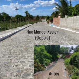 Registros da pavimentação feita em 2021 na rua Manoel Xavier de Andrade