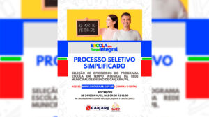 Edital para seleção de oficineiros do Programa Escola em Tempo Integral da Rede Municipal de Ensino de Caiçara-PB
