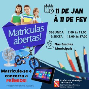 Matrículas escolares 2021 já estão abertas